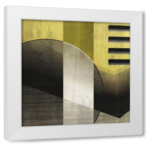 Quartet Tiles IV White Modern Wood Framed Art Print by Burghardt, James