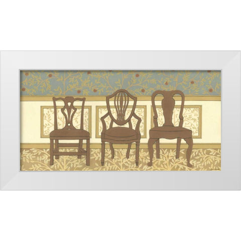 Arts and Crafts Chairs II White Modern Wood Framed Art Print by Russell, Wendy