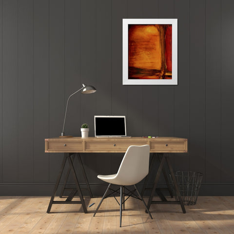 Red Dawn I White Modern Wood Framed Art Print by Ashley, Erin
