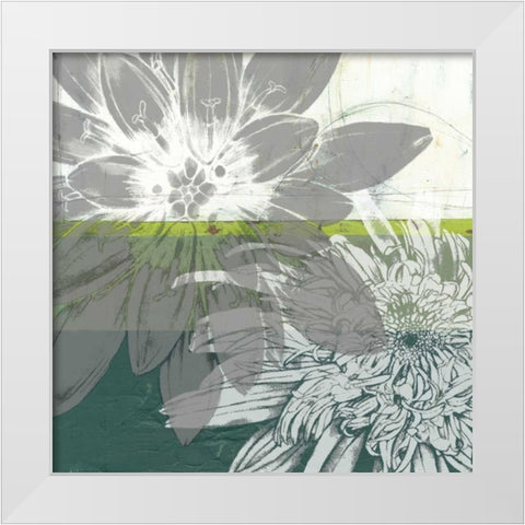 Graphic Blooms I White Modern Wood Framed Art Print by Goldberger, Jennifer