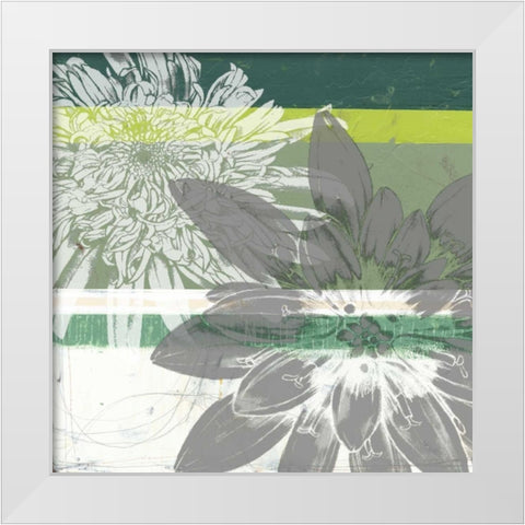 Graphic Blooms II White Modern Wood Framed Art Print by Goldberger, Jennifer