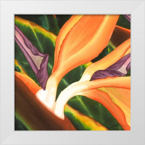 Bird of Paradise Tile III White Modern Wood Framed Art Print by Higby, Jason
