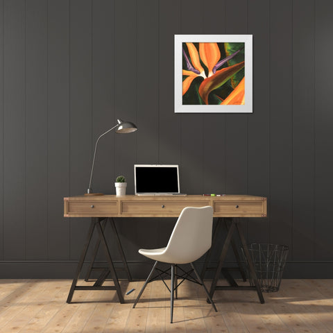 Bird of Paradise Tile IV White Modern Wood Framed Art Print by Higby, Jason