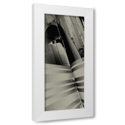 City View I White Modern Wood Framed Art Print by Ling, Tang