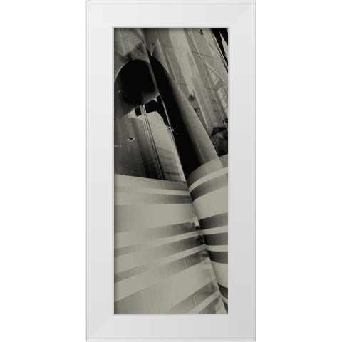 City View I White Modern Wood Framed Art Print by Ling, Tang