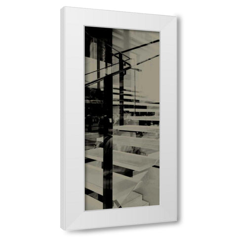 City View III White Modern Wood Framed Art Print by Ling, Tang