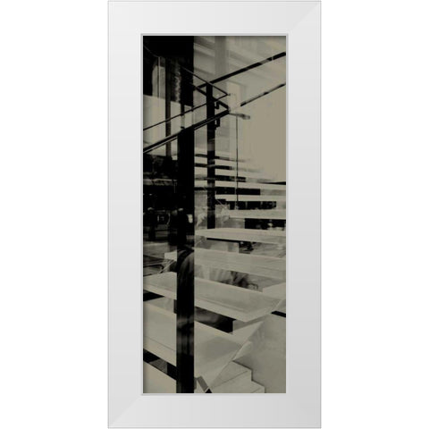 City View III White Modern Wood Framed Art Print by Ling, Tang