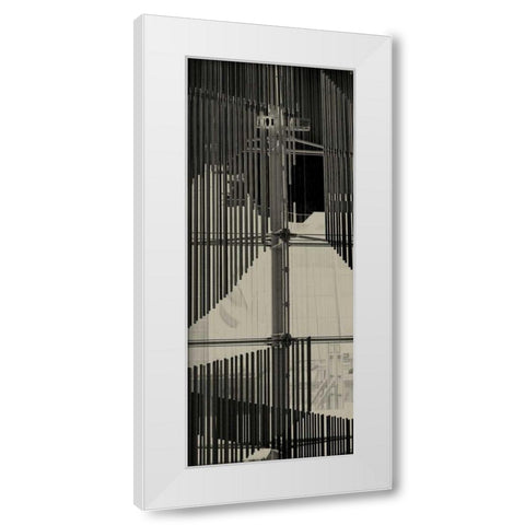 City View V White Modern Wood Framed Art Print by Ling, Tang
