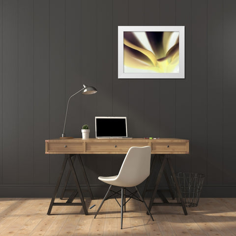 Petal II White Modern Wood Framed Art Print by Ling, Tang