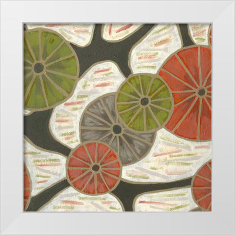 Morning Glories II  White Modern Wood Framed Art Print by Deans, Karen