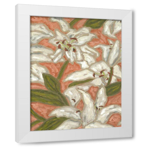 Lily Menagerie I White Modern Wood Framed Art Print by Deans, Karen