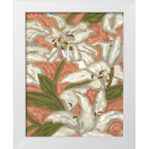 Lily Menagerie I White Modern Wood Framed Art Print by Deans, Karen