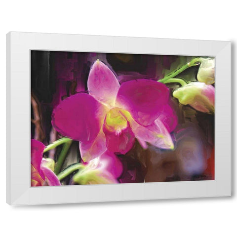 Painterly Flower V White Modern Wood Framed Art Print by Henry, Lola