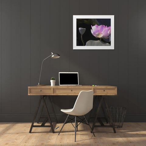 Blushing Lotus III White Modern Wood Framed Art Print by Christensen, Jim