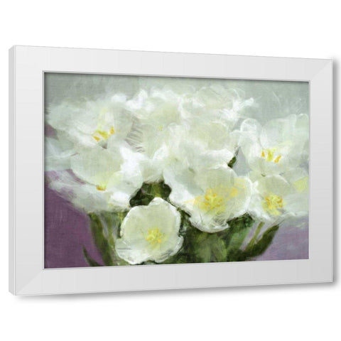Sunlit Tulips I White Modern Wood Framed Art Print by Bay, Noah