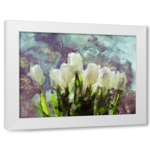 Sunlit Tulips II White Modern Wood Framed Art Print by Bay, Noah