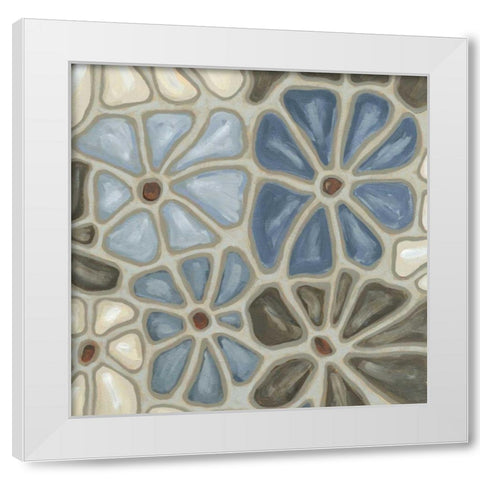 Tiled Petals I White Modern Wood Framed Art Print by Deans, Karen