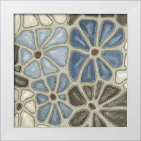 Tiled Petals I White Modern Wood Framed Art Print by Deans, Karen