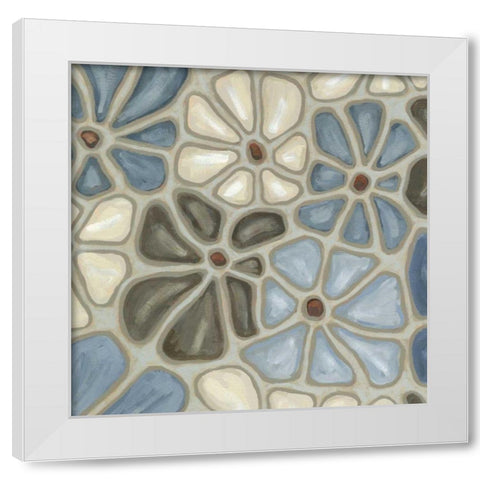 Tiled Petals II White Modern Wood Framed Art Print by Deans, Karen