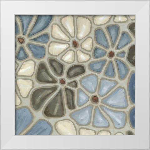 Tiled Petals II White Modern Wood Framed Art Print by Deans, Karen