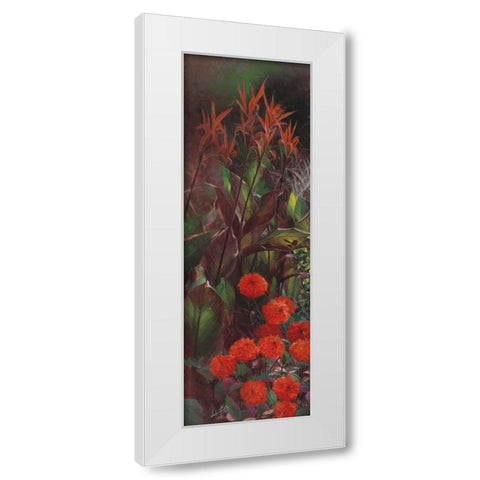 Dahlia Garden I White Modern Wood Framed Art Print by Bo, Li