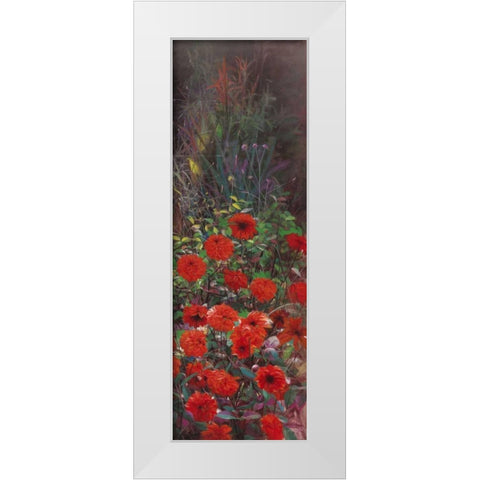 Dahlia Garden II White Modern Wood Framed Art Print by Bo, Li
