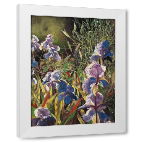 Iris Garden II White Modern Wood Framed Art Print by Bo, Li