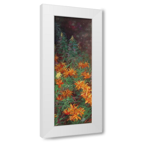 Wild Lily Garden II White Modern Wood Framed Art Print by Bo, Li
