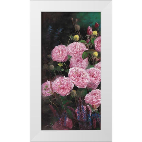 Rose Garden I White Modern Wood Framed Art Print by Bo, Li