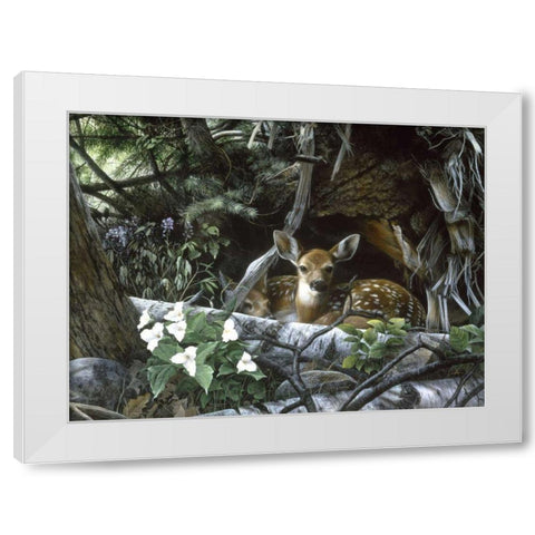 Undercover II White Modern Wood Framed Art Print by Daniel, Kevin