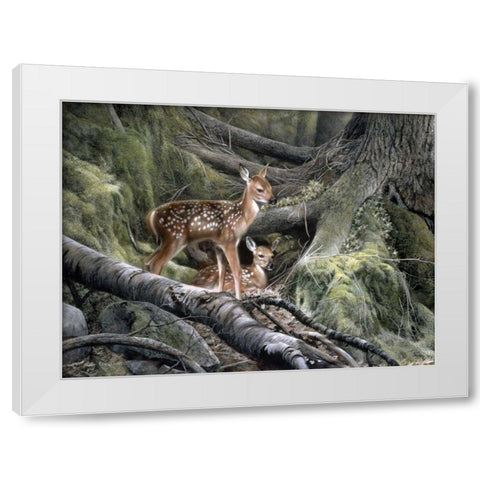 Awakening White Modern Wood Framed Art Print by Daniel, Kevin