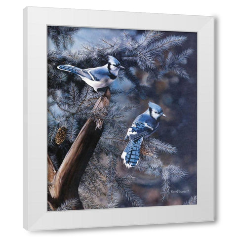 A Touch of Blue White Modern Wood Framed Art Print by Daniel, Kevin