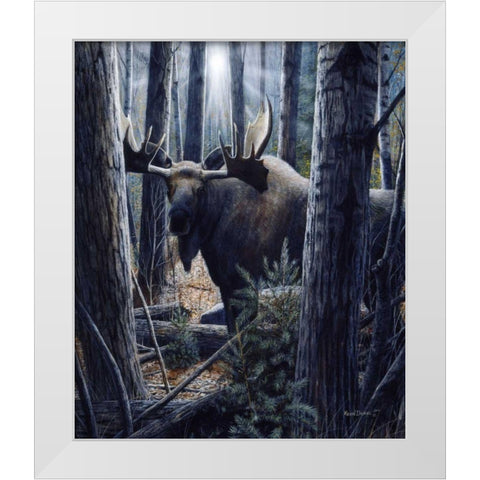 King of the Northwoods White Modern Wood Framed Art Print by Daniel, Kevin