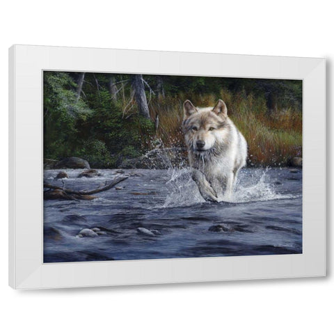 The Crossing White Modern Wood Framed Art Print by Daniel, Kevin