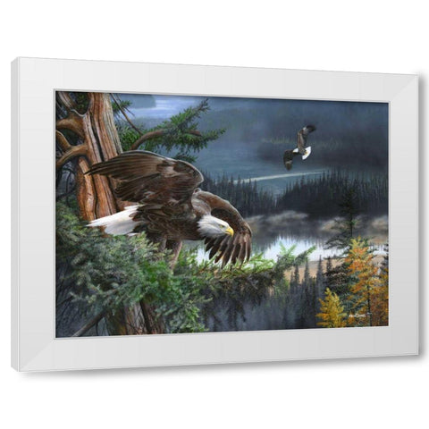 Wings of Freedom White Modern Wood Framed Art Print by Daniel, Kevin