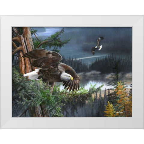 Wings of Freedom White Modern Wood Framed Art Print by Daniel, Kevin
