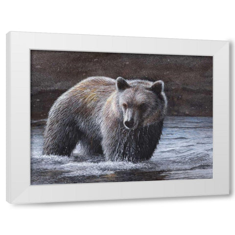 Lone Wader White Modern Wood Framed Art Print by Daniel, Kevin