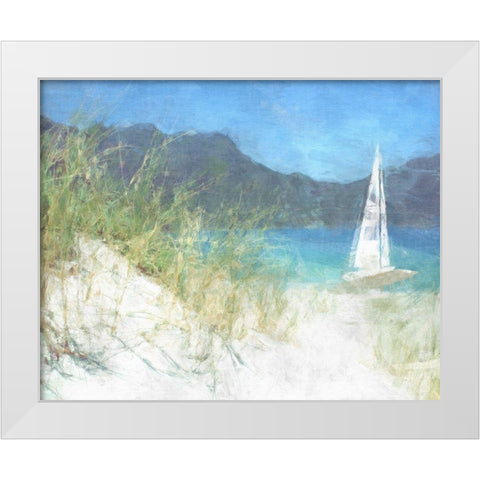 Yacht Waiting White Modern Wood Framed Art Print by Bay, Noah