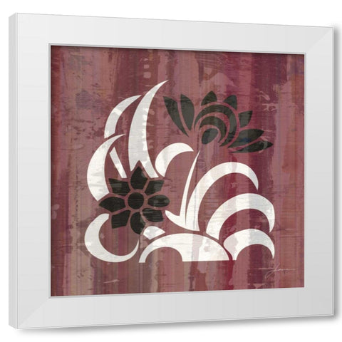 Glyphic Tiles I White Modern Wood Framed Art Print by Burghardt, James