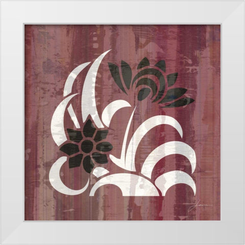 Glyphic Tiles I White Modern Wood Framed Art Print by Burghardt, James