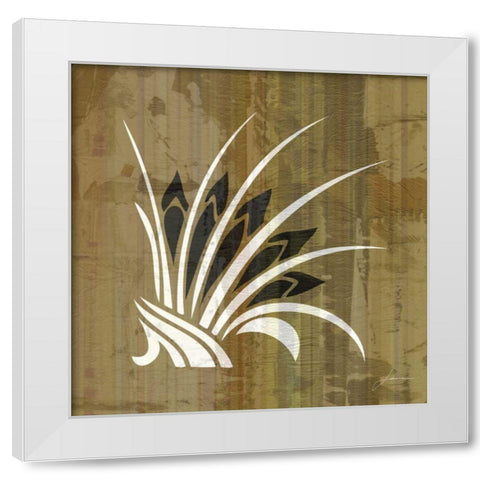 Glyphic Tiles II White Modern Wood Framed Art Print by Burghardt, James
