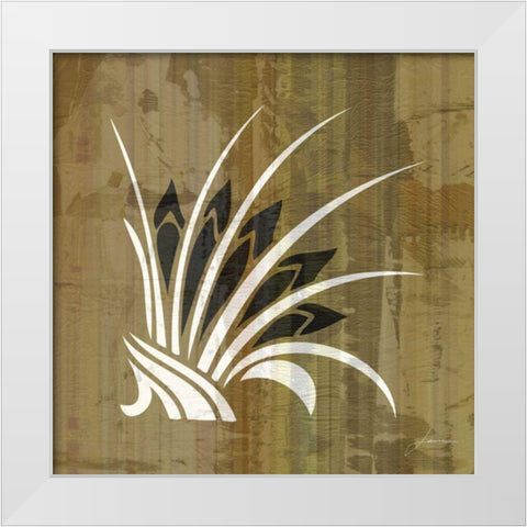 Glyphic Tiles II White Modern Wood Framed Art Print by Burghardt, James