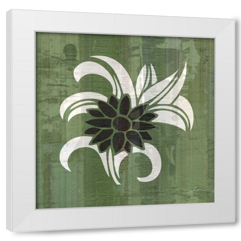 Glyphic Tiles III White Modern Wood Framed Art Print by Burghardt, James