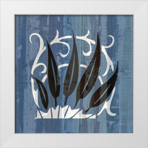 Glyphic Tiles IV White Modern Wood Framed Art Print by Burghardt, James