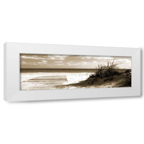Boardwalk Shadows White Modern Wood Framed Art Print by Bay, Noah