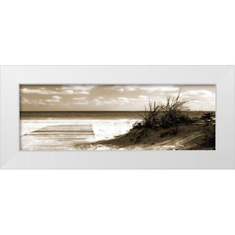 Boardwalk Shadows White Modern Wood Framed Art Print by Bay, Noah