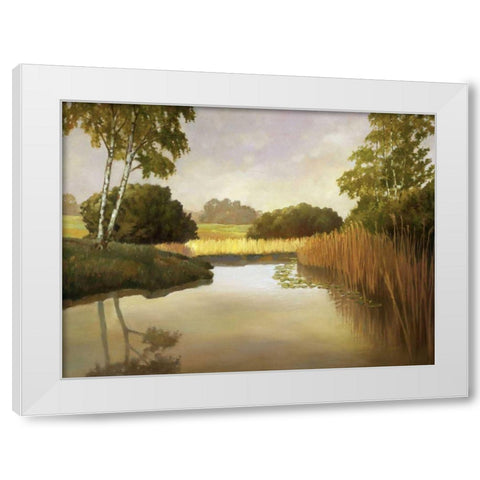 Reeds, Birches and Water I White Modern Wood Framed Art Print by Reynolds, Graham