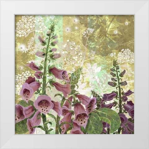 Foxglove Meadow I White Modern Wood Framed Art Print by Collier-Morales, R.