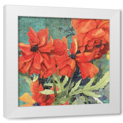 Poppy Play I White Modern Wood Framed Art Print by Collier-Morales, R.