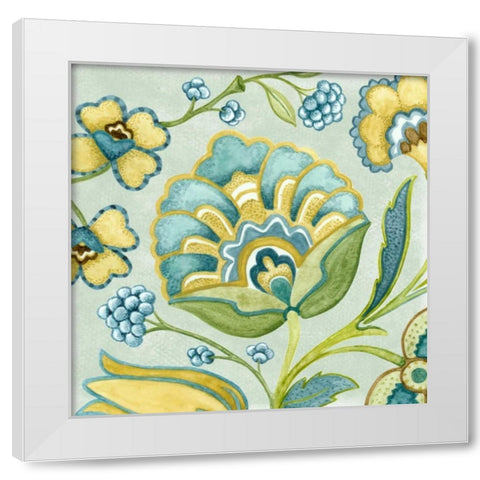 Decorative Golden Bloom III White Modern Wood Framed Art Print by Wright, Sydney
